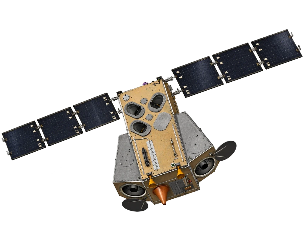 Малый космический аппарат «АИСТ-2Т», вид со стороны приборной панели