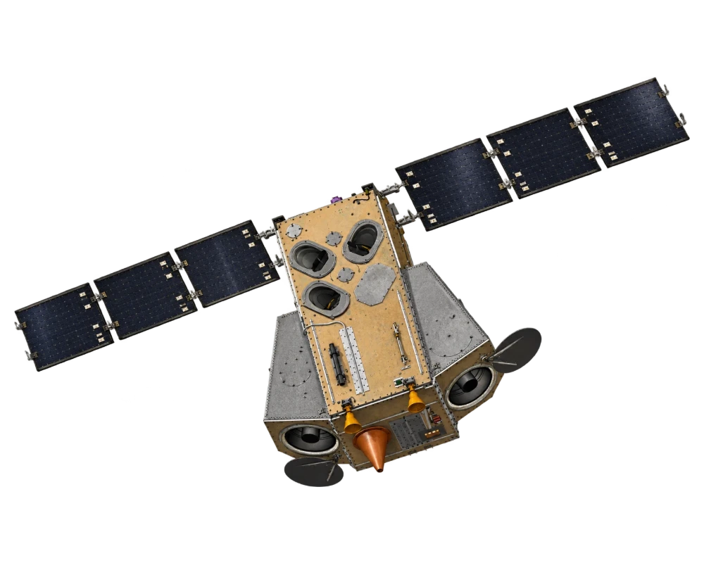 Космический аппарат дистанционного зондирования Земли с раскрытыми солнечными батареями