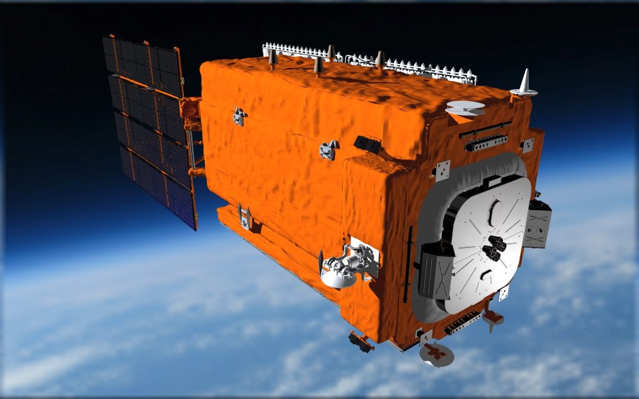 Космический аппарат «Обзор-Р» над облачным покровом