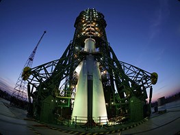 Ракета-носитель «Союз» на стартовом комплексе