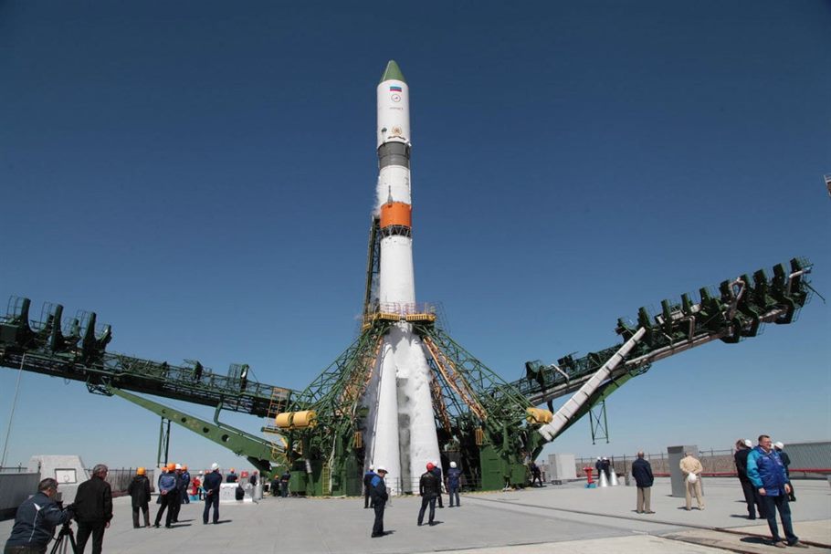 Ракета-носитель «Союз-2» на стартовом столе перед пуском